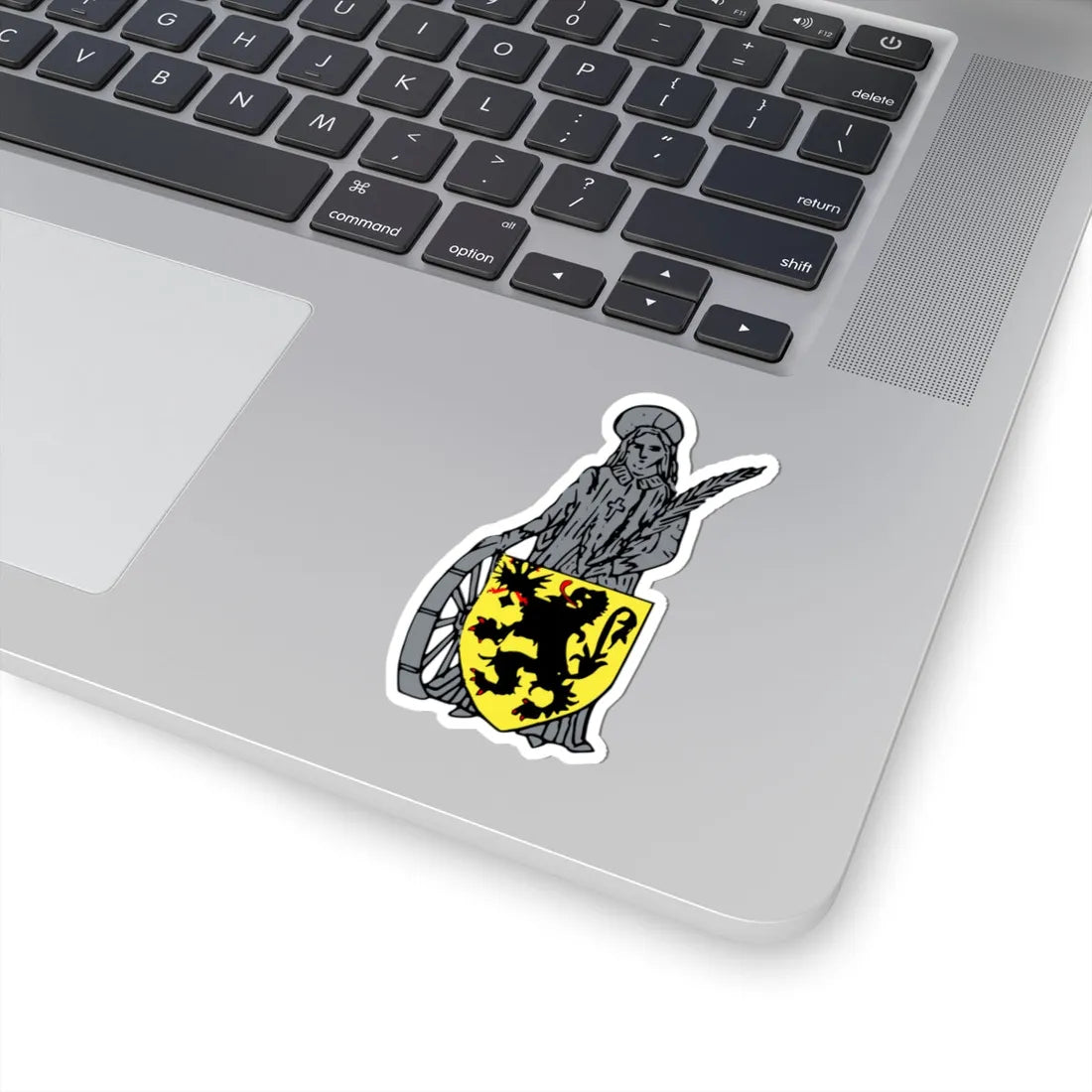 Blason ville be Wachtebeke 2 (Belgium) (Coat of Arms) STICKER Vinyl Kiss-Cut Decal - The Sticker Space