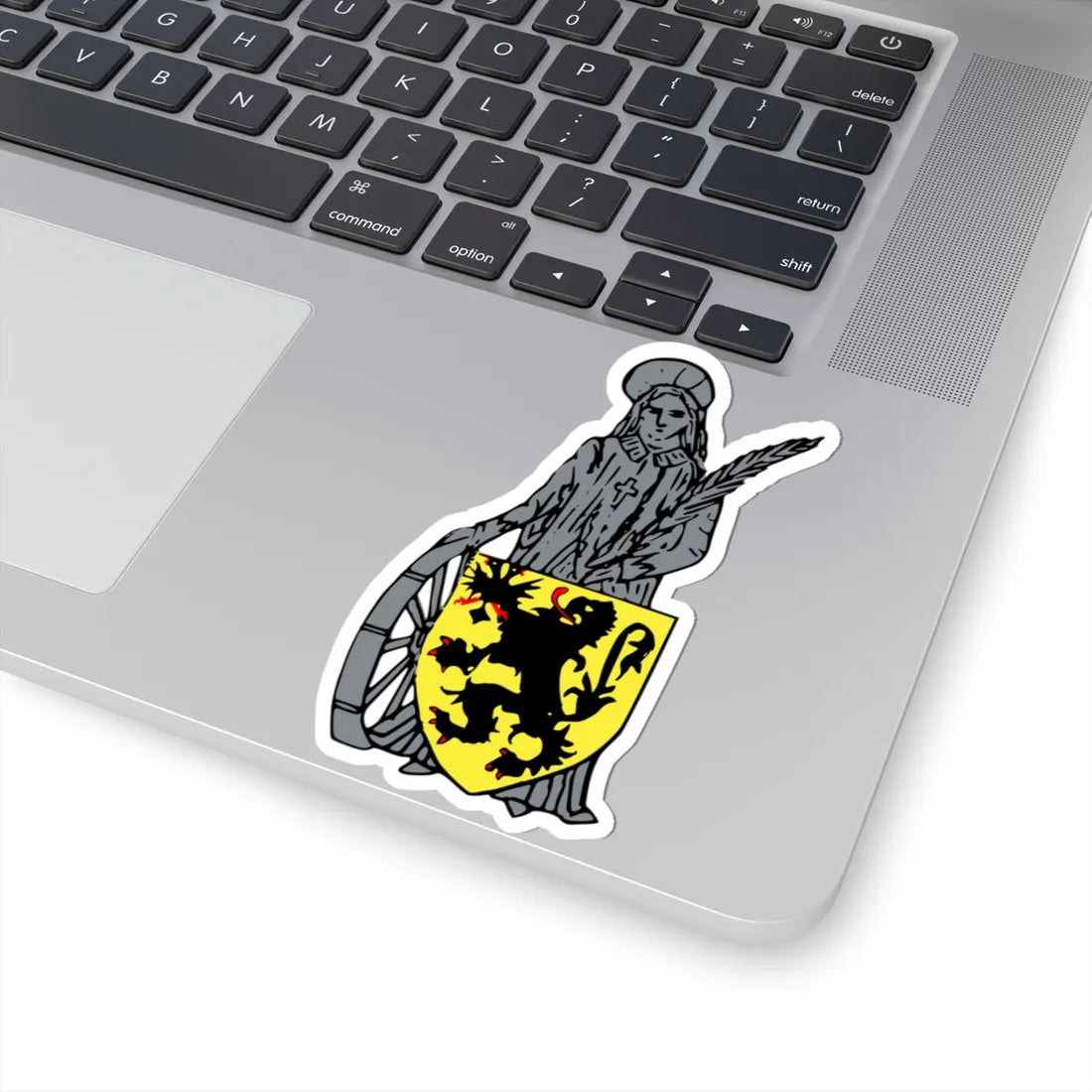 Blason ville be Wachtebeke 2 (Belgium) (Coat of Arms) STICKER Vinyl Kiss-Cut Decal - The Sticker Space