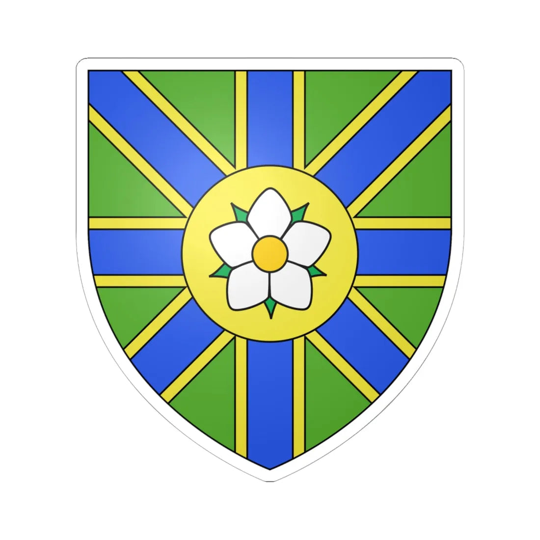 Blason ville ca Abbotsford (Canada) (Coat of Arms) STICKER Vinyl Kiss-Cut Decal 6 Inch White - The Sticker Space