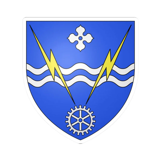 Blason ville ca Alma Québec (Canada) (Coat of Arms) STICKER Vinyl Kiss-Cut Decal 2 Inch White - The Sticker Space