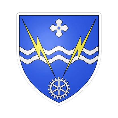 Blason ville ca Alma Québec (Canada) (Coat of Arms) STICKER Vinyl Kiss-Cut Decal 4 Inch White - The Sticker Space