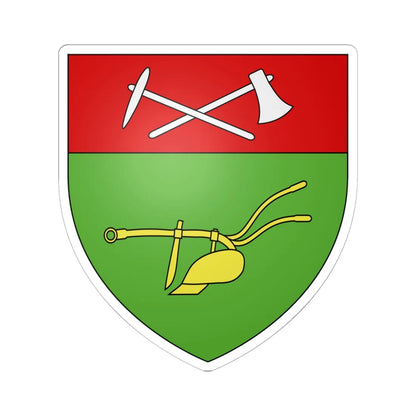 Blason ville ca Amos Québec (Canada) (Coat of Arms) STICKER Vinyl Kiss-Cut Decal 6 Inch White - The Sticker Space