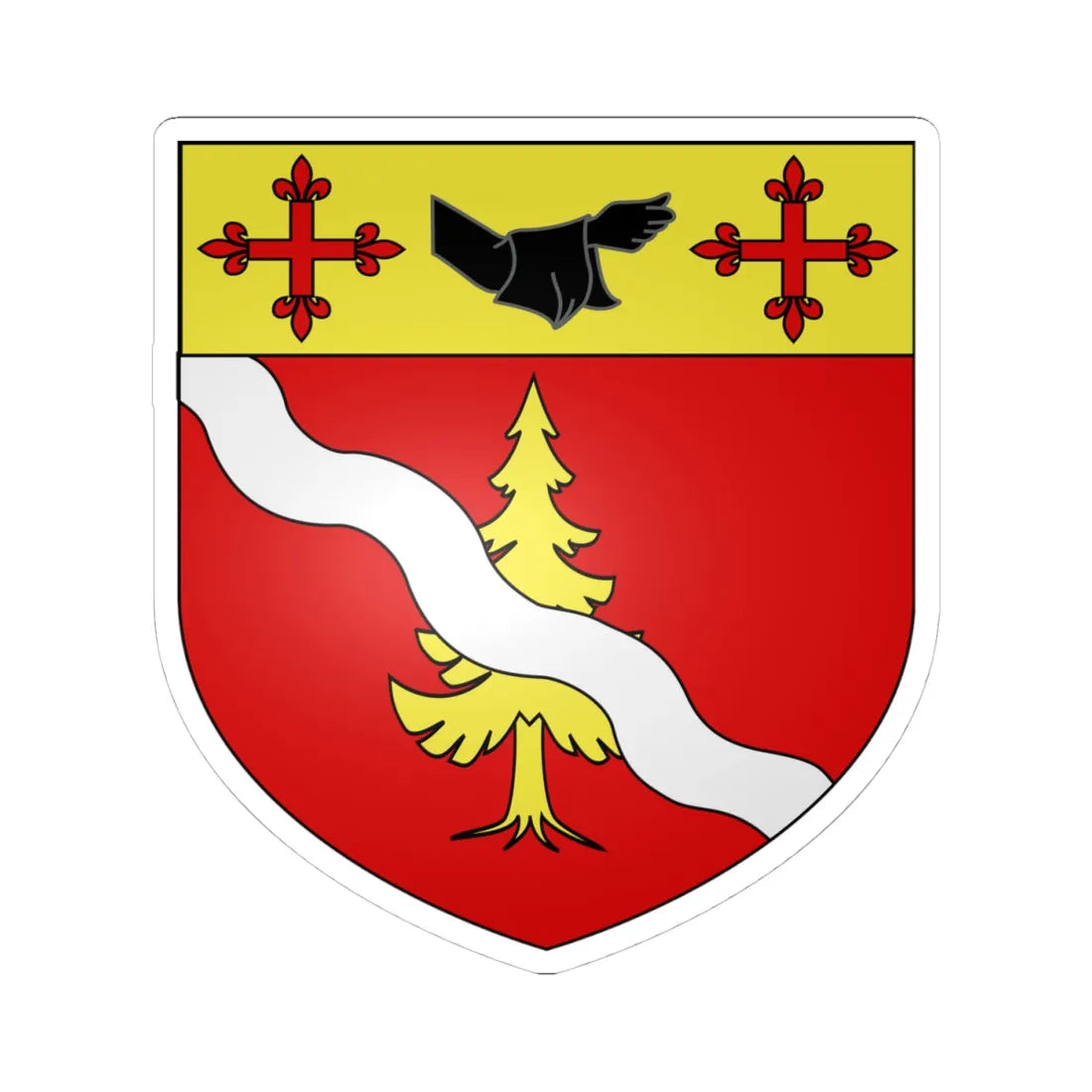 Blason ville ca Amqui Quebec (Canada) (Coat of Arms) STICKER Vinyl Kiss-Cut Decal 4 Inch White - The Sticker Space