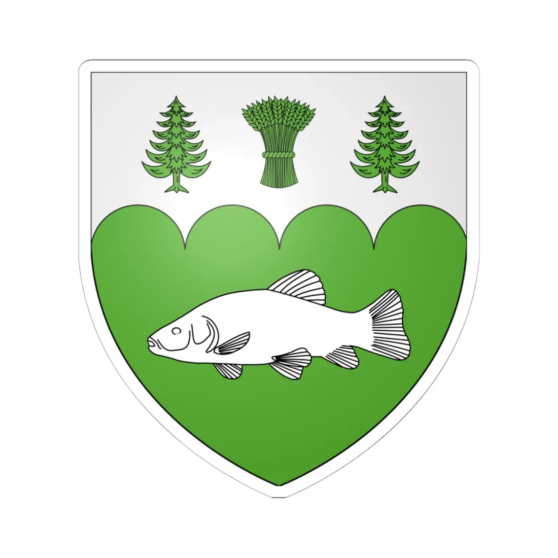 Blason ville ca Barkmere (Canada) (Coat of Arms) STICKER Vinyl Kiss-Cut Decal 6 Inch White - The Sticker Space