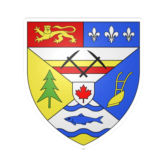 Blason ville ca Bathurst Nouveau-Brunswick (Canada) (Coat of Arms) STICKER Vinyl Kiss-Cut Decal 2 Inch White - The Sticker Space