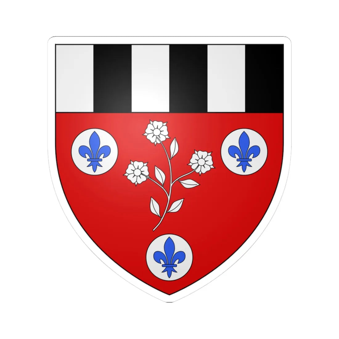 Blason ville ca Beauceville Québec (Canada) (Coat of Arms) STICKER Vinyl Kiss-Cut Decal 3 Inch White - The Sticker Space