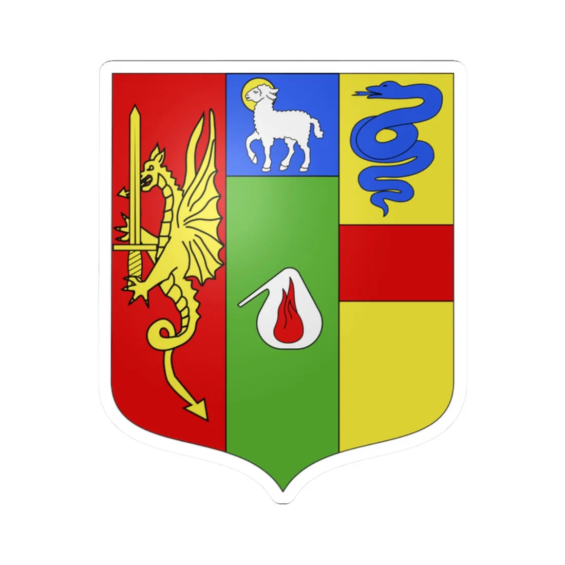 Blason ville ca Berthierville Québec (Canada) (Coat of Arms) STICKER Vinyl Kiss-Cut Decal 2 Inch White - The Sticker Space