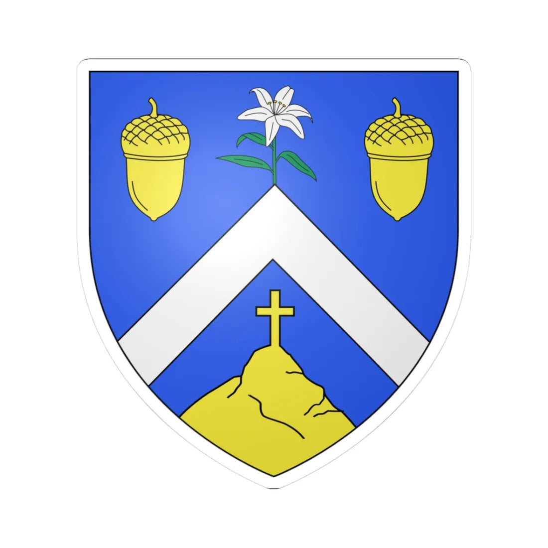 Blason Ville Ca Boucherville Quebec (Canada) (Coat of Arms) STICKER Vinyl Kiss-Cut Decal 3 Inch White - The Sticker Space