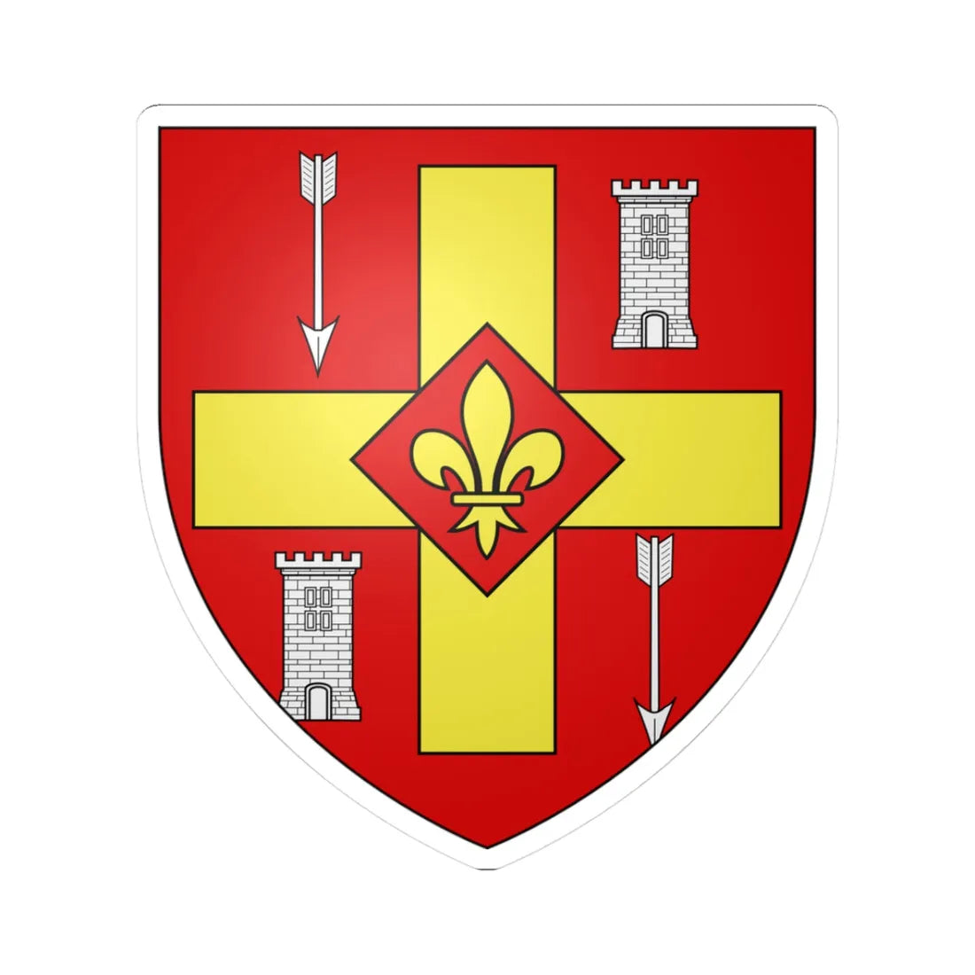 Blason ville ca Brossard Québec (Canada) (Coat of Arms) STICKER Vinyl Kiss-Cut Decal 3 Inch White - The Sticker Space