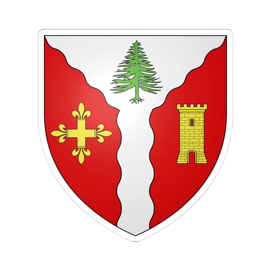 Blason ville ca Cabano Québec (Canada) (Coat of Arms) STICKER Vinyl Kiss-Cut Decal 4 Inch White - The Sticker Space