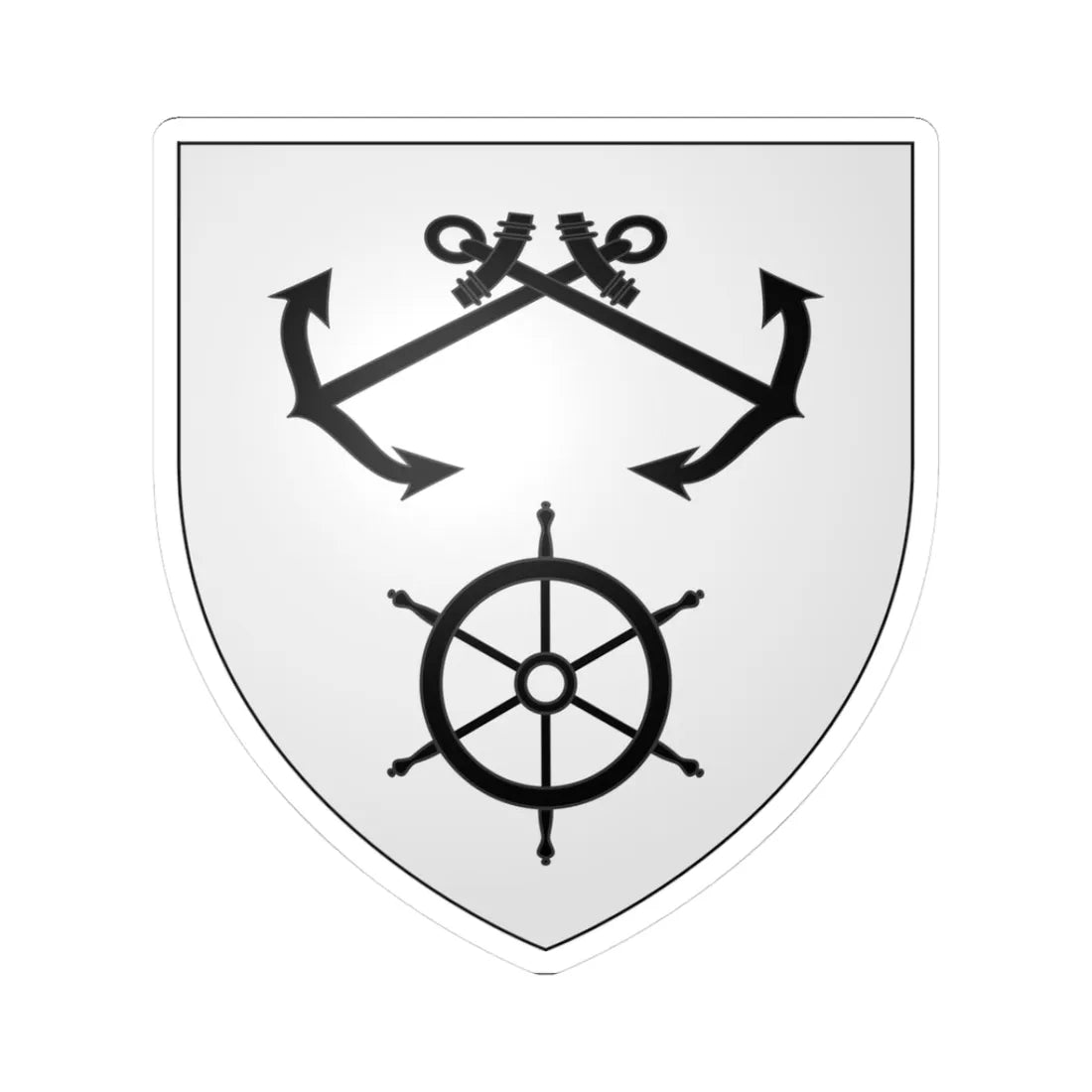 Blason ville ca Caraquet Nouveau-Brunswick (Canada) (Coat of Arms) STICKER Vinyl Kiss-Cut Decal 3 Inch White - The Sticker Space