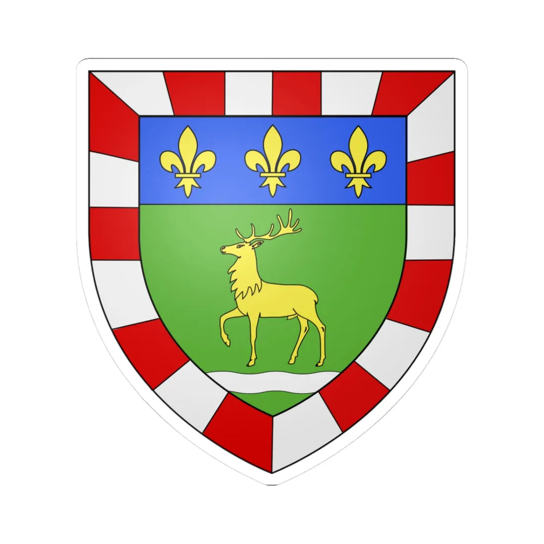 Blason ville ca Causapscal (Canada) (Coat of Arms) STICKER Vinyl Kiss-Cut Decal 3 Inch White - The Sticker Space
