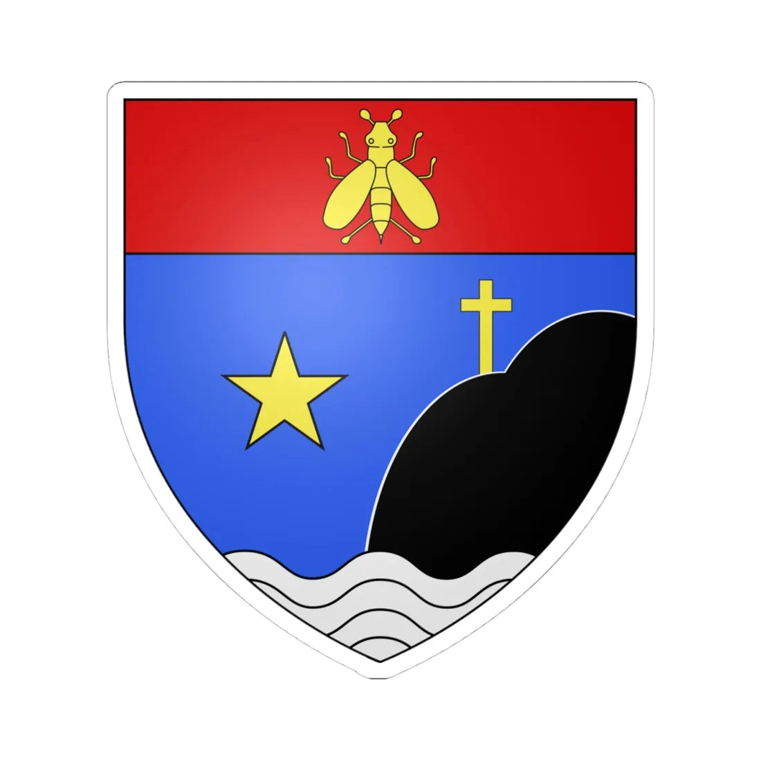 Blason ville ca Chicoutimi-Nord Québec (Canada) (Coat of Arms) STICKER Vinyl Kiss-Cut Decal 4 Inch White - The Sticker Space