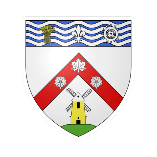 Blason ville ca Châteauguay (Canada) (Coat of Arms) STICKER Vinyl Kiss-Cut Decal 2 Inch White - The Sticker Space