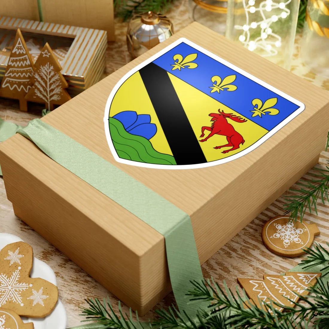 Blason ville ca Clermont Charlevoix-Est Québec (Canada) (Coat of Arms) STICKER Vinyl Kiss-Cut Decal - The Sticker Space