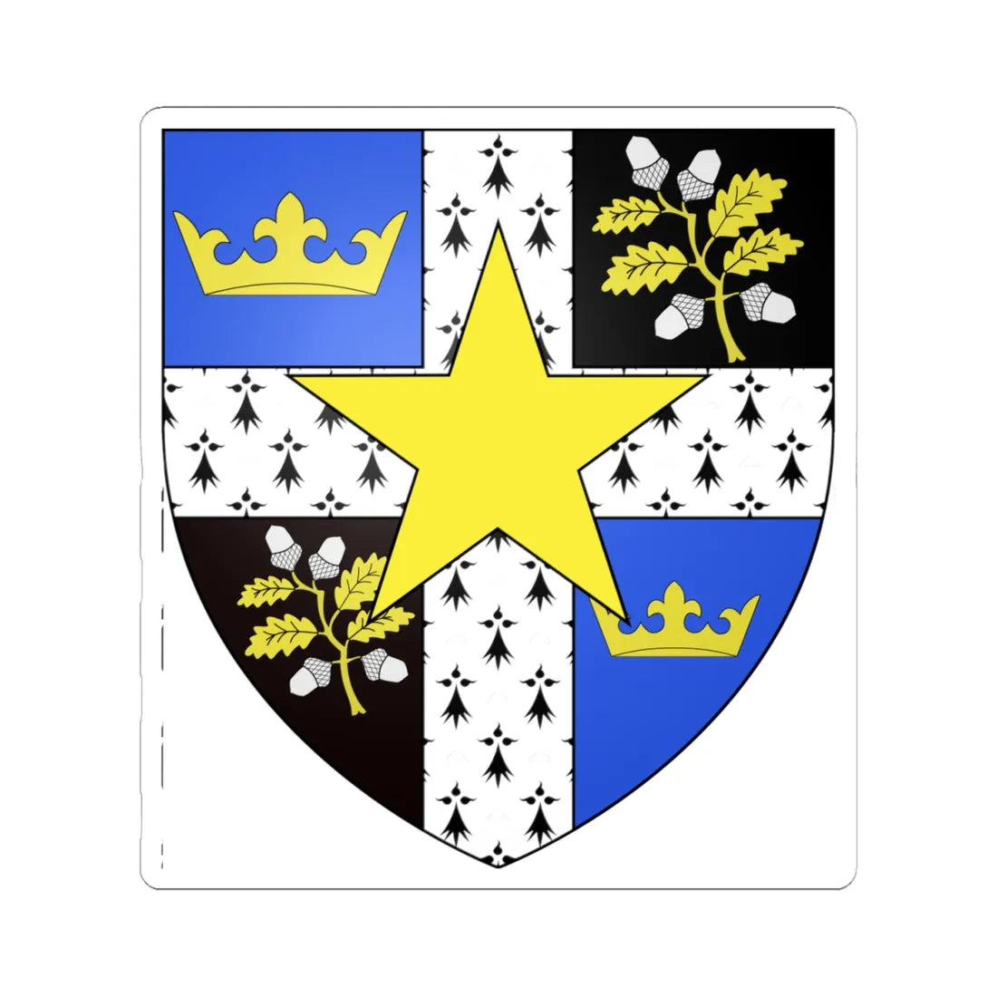 Blason ville ca Compton Québec (Canada) (Coat of Arms) STICKER Vinyl Kiss-Cut Decal 4 Inch White - The Sticker Space