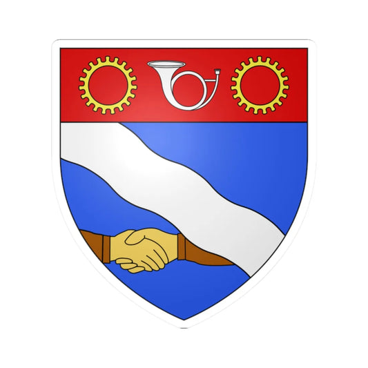 Blason ville ca Cowansville Québec (Canada) (Coat of Arms) STICKER Vinyl Kiss-Cut Decal 2 Inch White - The Sticker Space