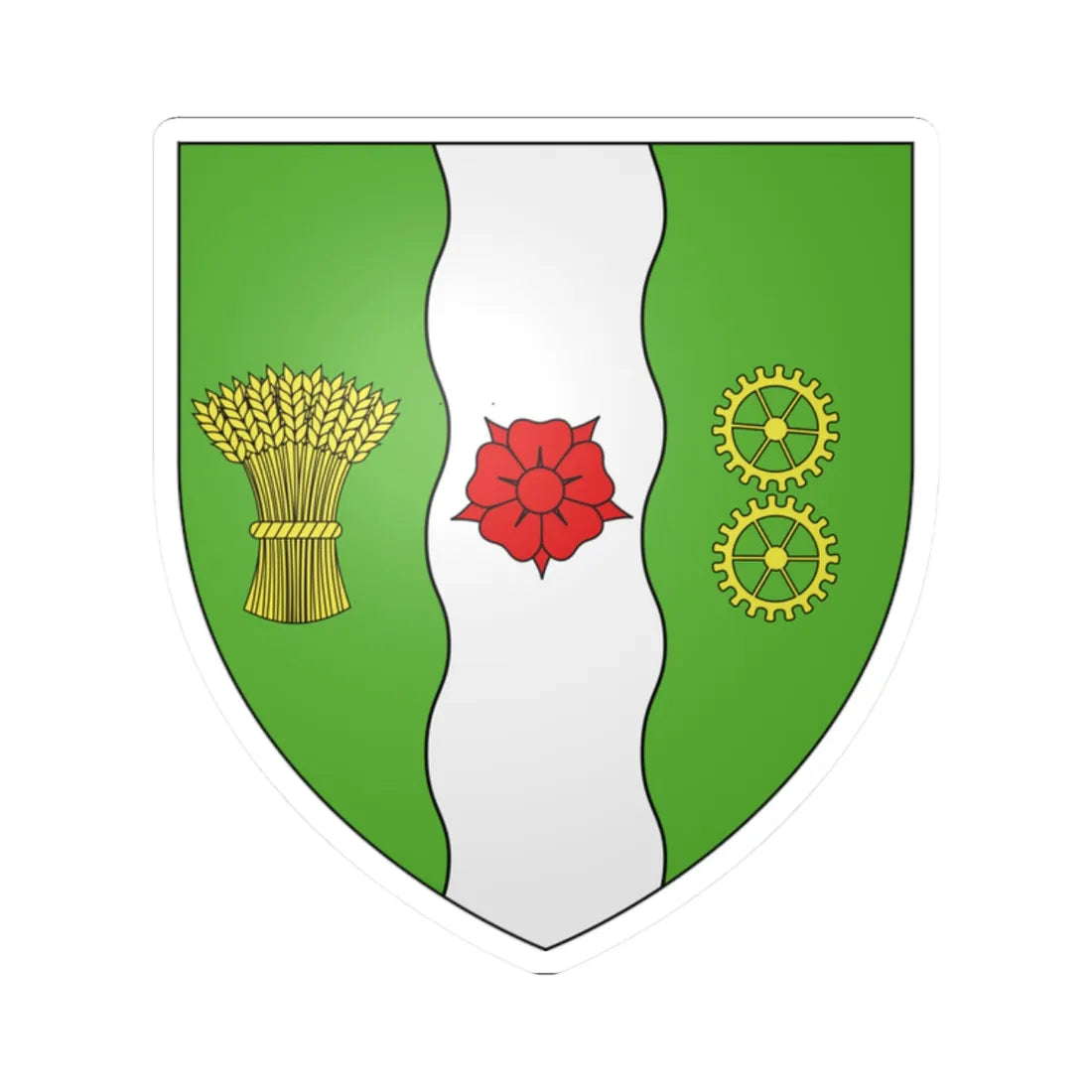 Blason ville ca Farnham Québec (Canada) (Coat of Arms) STICKER Vinyl Kiss-Cut Decal 2 Inch White - The Sticker Space
