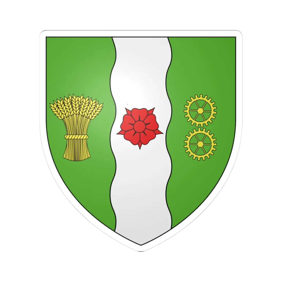 Blason ville ca Farnham Québec (Canada) (Coat of Arms) STICKER Vinyl Kiss-Cut Decal 3 Inch White - The Sticker Space