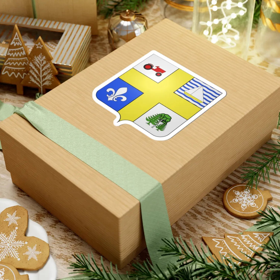 Blason ville ca Hérouxville (Canada) (Coat of Arms) STICKER Vinyl Kiss-Cut Decal - The Sticker Space