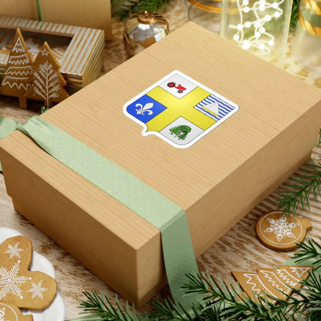 Blason ville ca Hérouxville (Canada) (Coat of Arms) STICKER Vinyl Kiss-Cut Decal - The Sticker Space