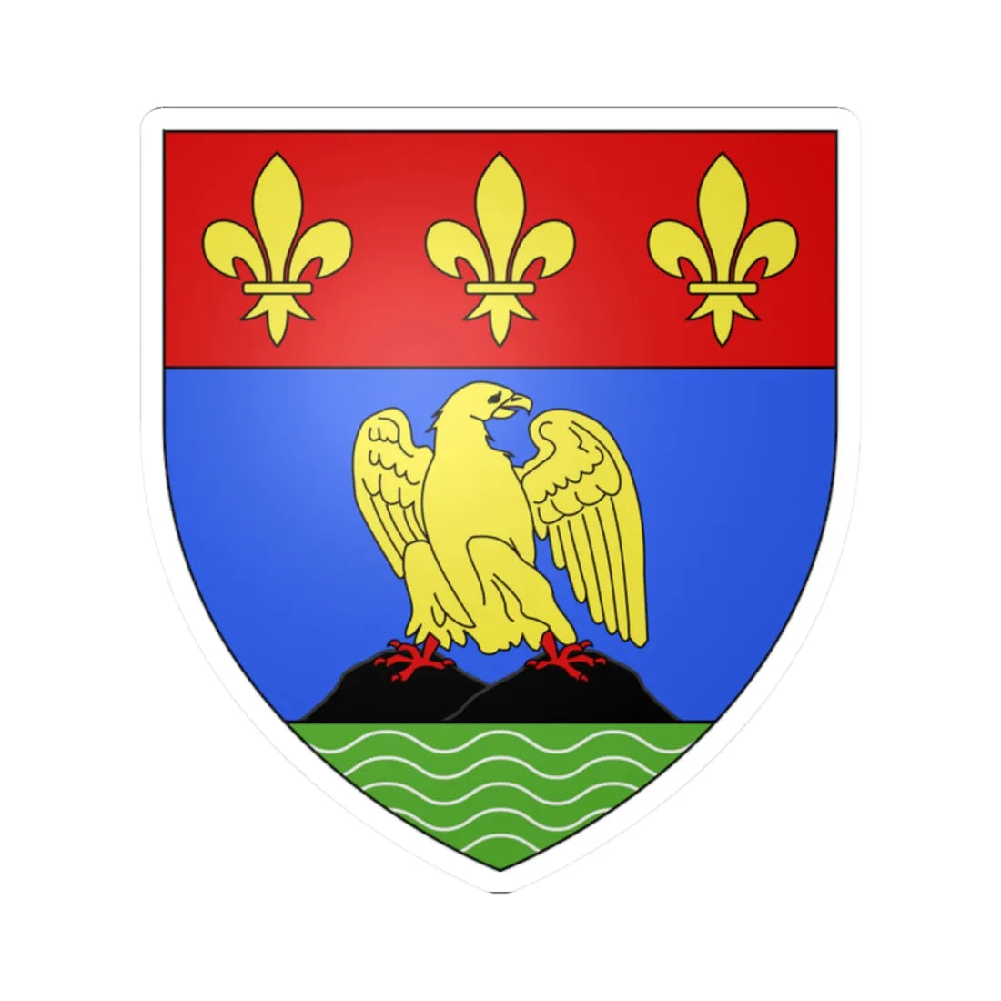 Blason ville ca La Malbaie Québec (Canada) (Coat of Arms) STICKER Vinyl Kiss-Cut Decal 2 Inch White - The Sticker Space