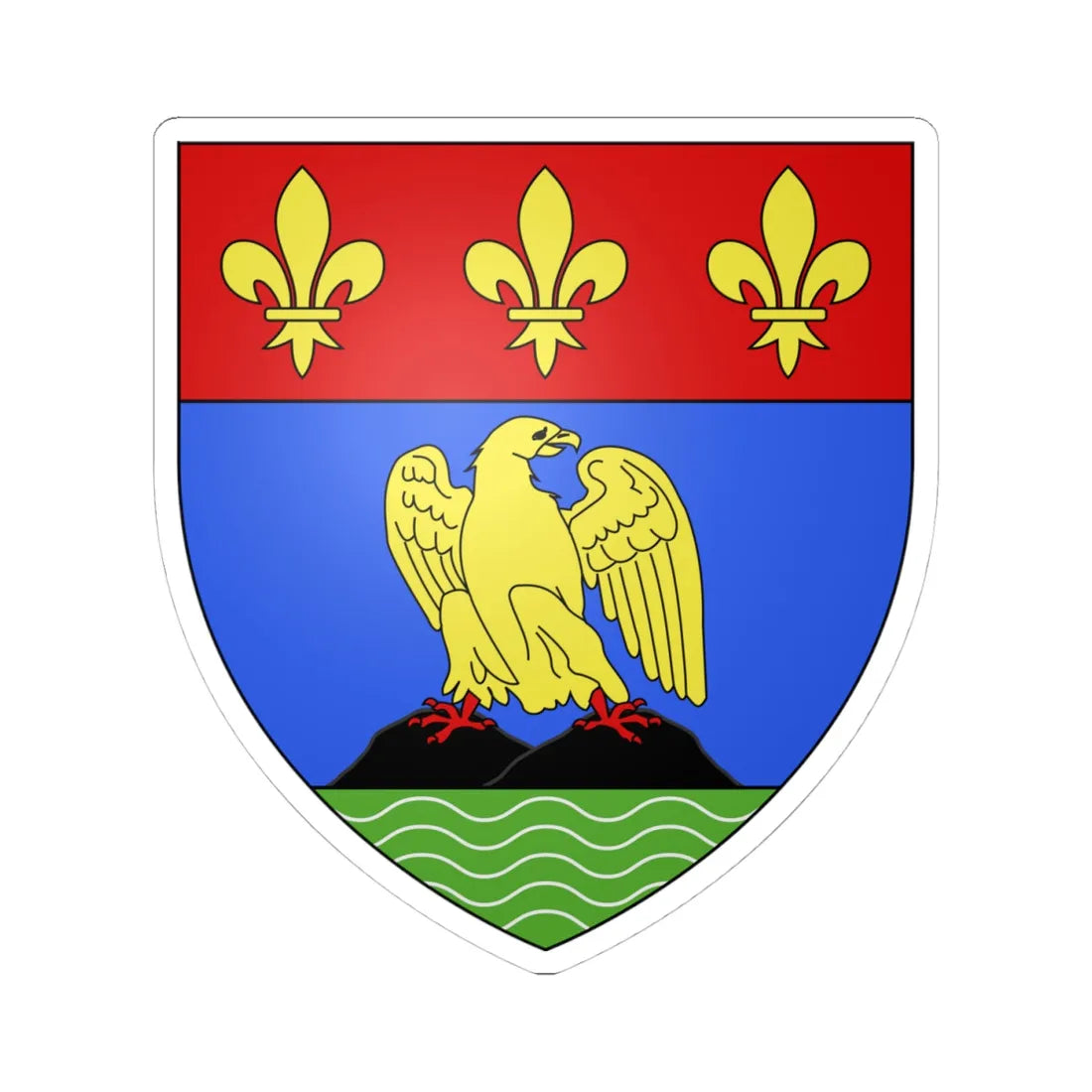 Blason ville ca La Malbaie Québec (Canada) (Coat of Arms) STICKER Vinyl Kiss-Cut Decal 4 Inch White - The Sticker Space