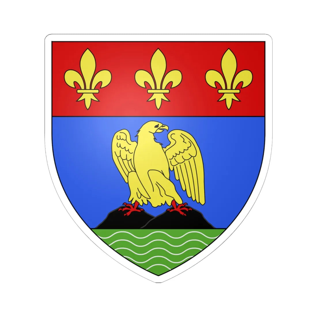 Blason ville ca La Malbaie Québec (Canada) (Coat of Arms) STICKER Vinyl Kiss-Cut Decal 6 Inch White - The Sticker Space