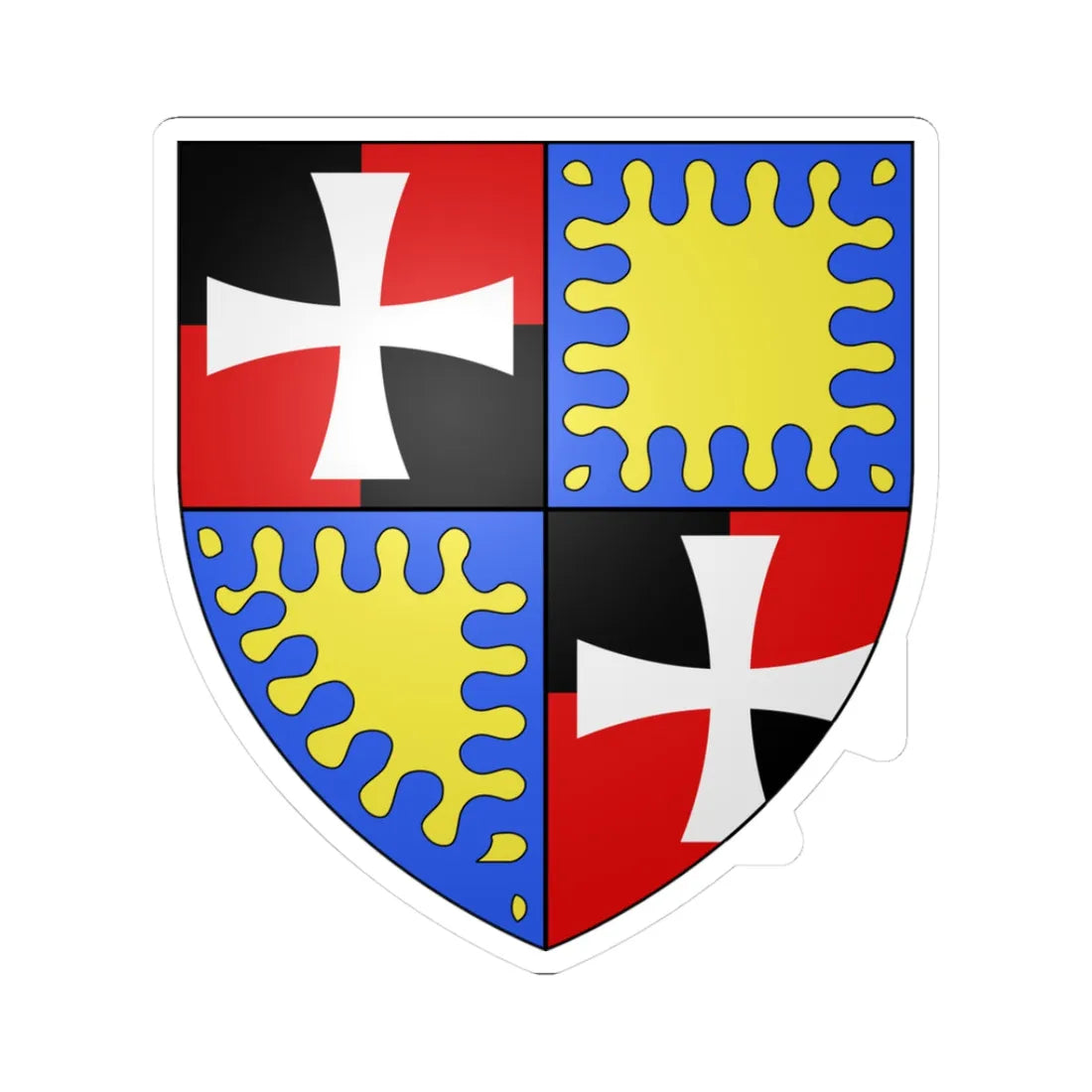 Blason ville ca La Sarre Québec (Canada) (Coat of Arms) STICKER Vinyl Kiss-Cut Decal 3 Inch White - The Sticker Space