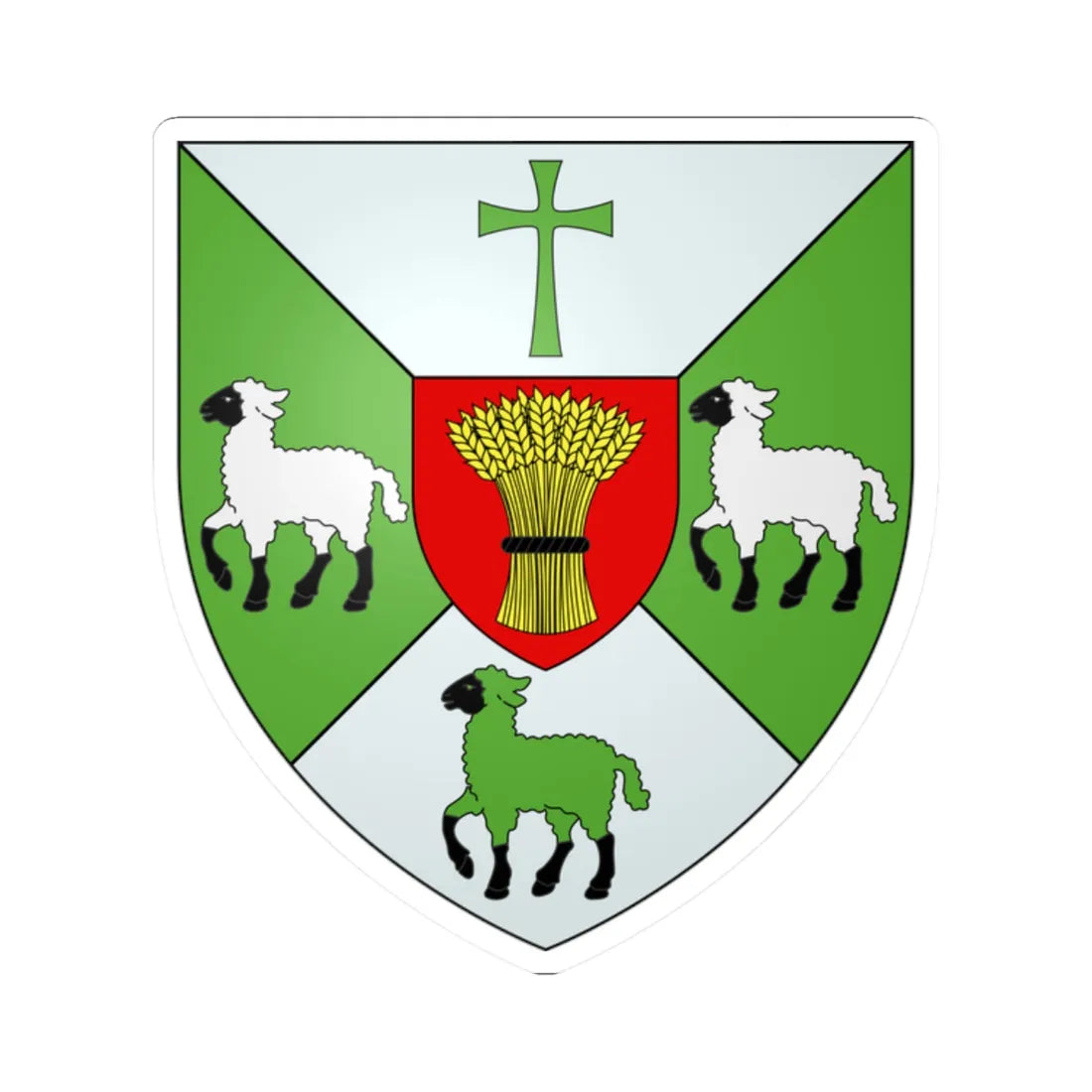 Blason ville ca Lambton Québec (Canada) (Coat of Arms) STICKER Vinyl Kiss-Cut Decal 2 Inch White - The Sticker Space