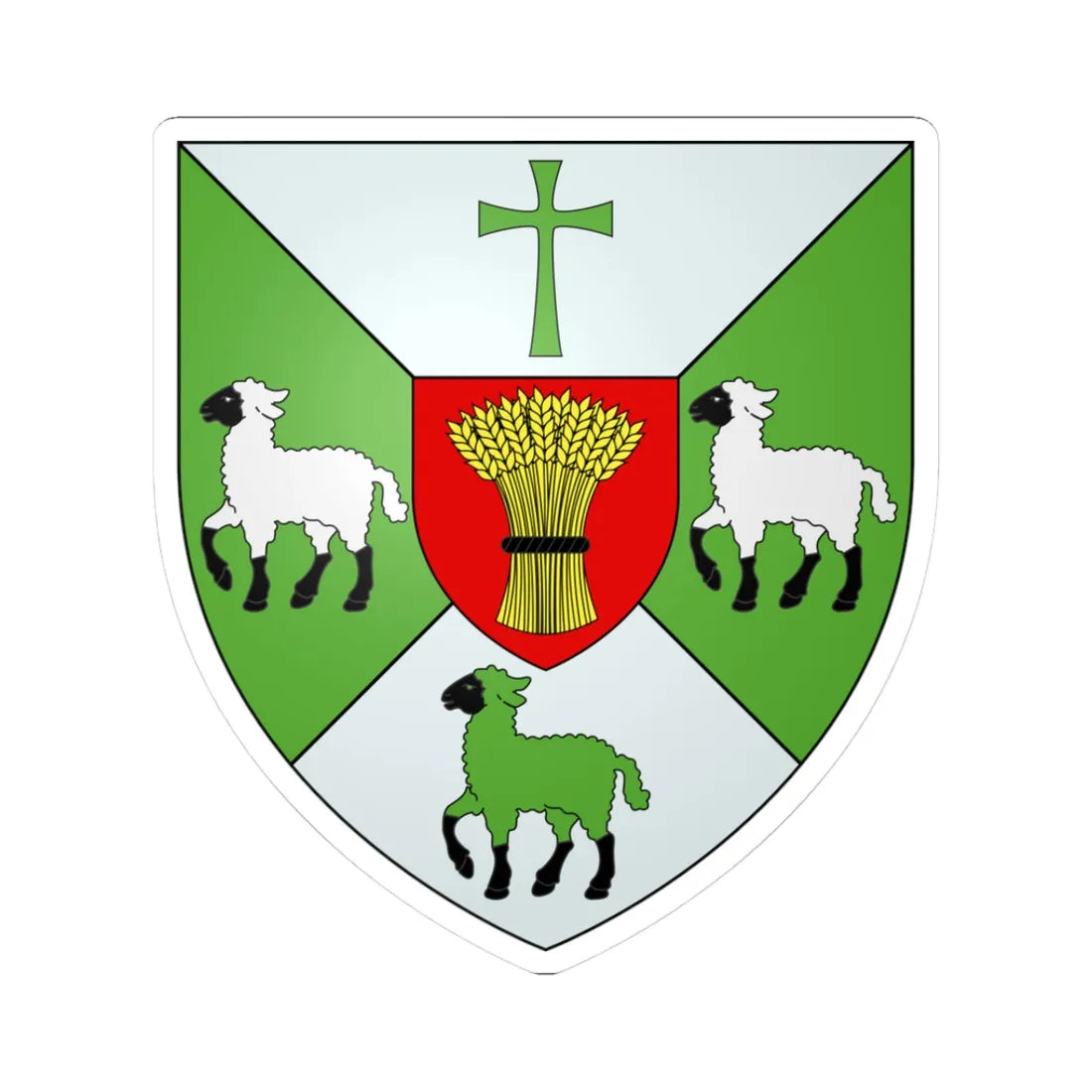 Blason ville ca Lambton Québec (Canada) (Coat of Arms) STICKER Vinyl Kiss-Cut Decal 3 Inch White - The Sticker Space