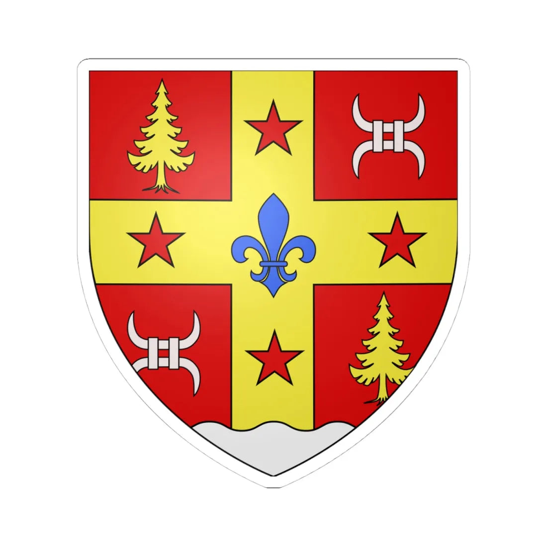 Blason ville ca Lebel-sur-Quévillon (Canada) (Coat of Arms) STICKER Vinyl Kiss-Cut Decal 4 Inch White - The Sticker Space