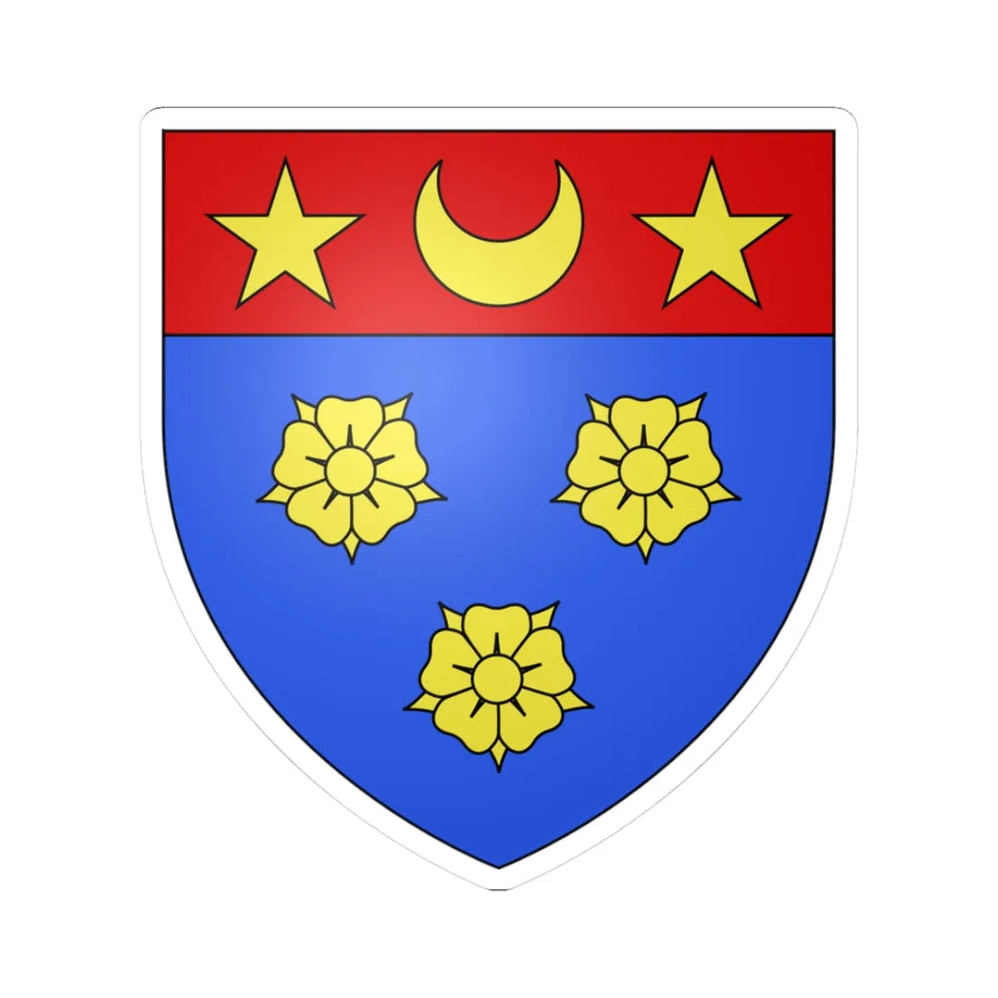 Blason ville ca Longueuil Québec (Canada) (Coat of Arms) STICKER Vinyl Kiss-Cut Decal 3 Inch White - The Sticker Space