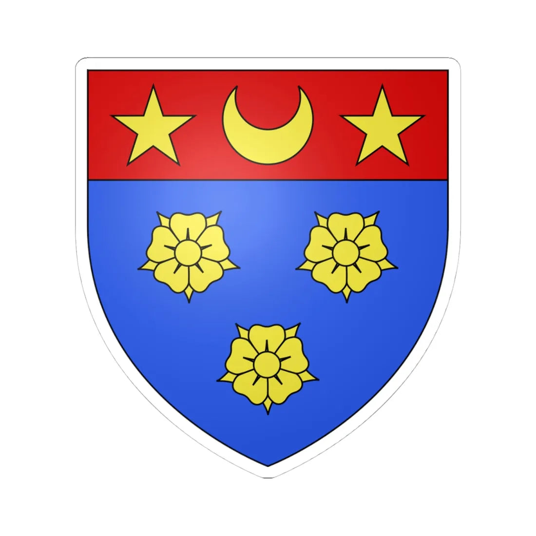 Blason ville ca Longueuil Québec (Canada) (Coat of Arms) STICKER Vinyl Kiss-Cut Decal 4 Inch White - The Sticker Space