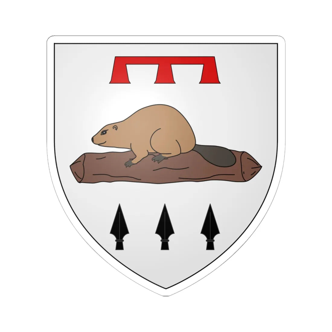 Blason ville ca Matane Québec (Canada) (Coat of Arms) STICKER Vinyl Kiss-Cut Decal 6 Inch White - The Sticker Space