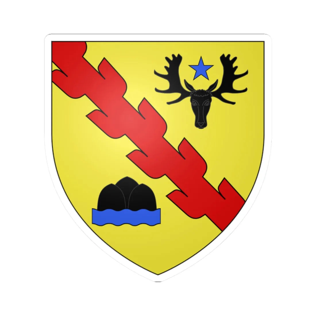 Blason ville ca Mont-Laurier Québec (Canada) (Coat of Arms) STICKER Vinyl Kiss-Cut Decal 2 Inch White - The Sticker Space