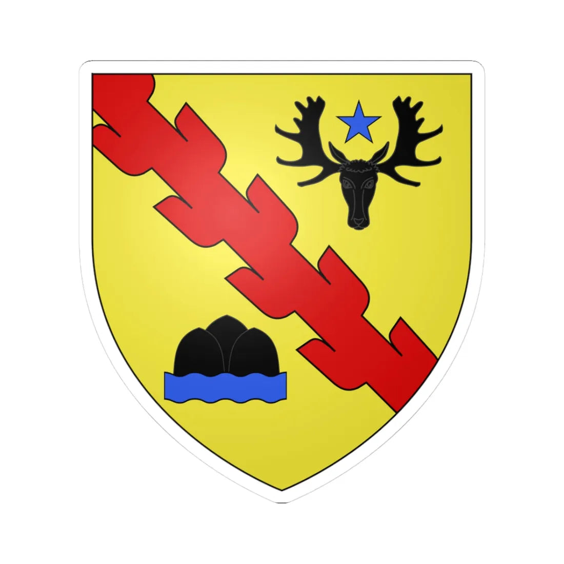 Blason ville ca Mont-Laurier Québec (Canada) (Coat of Arms) STICKER Vinyl Kiss-Cut Decal 3 Inch White - The Sticker Space