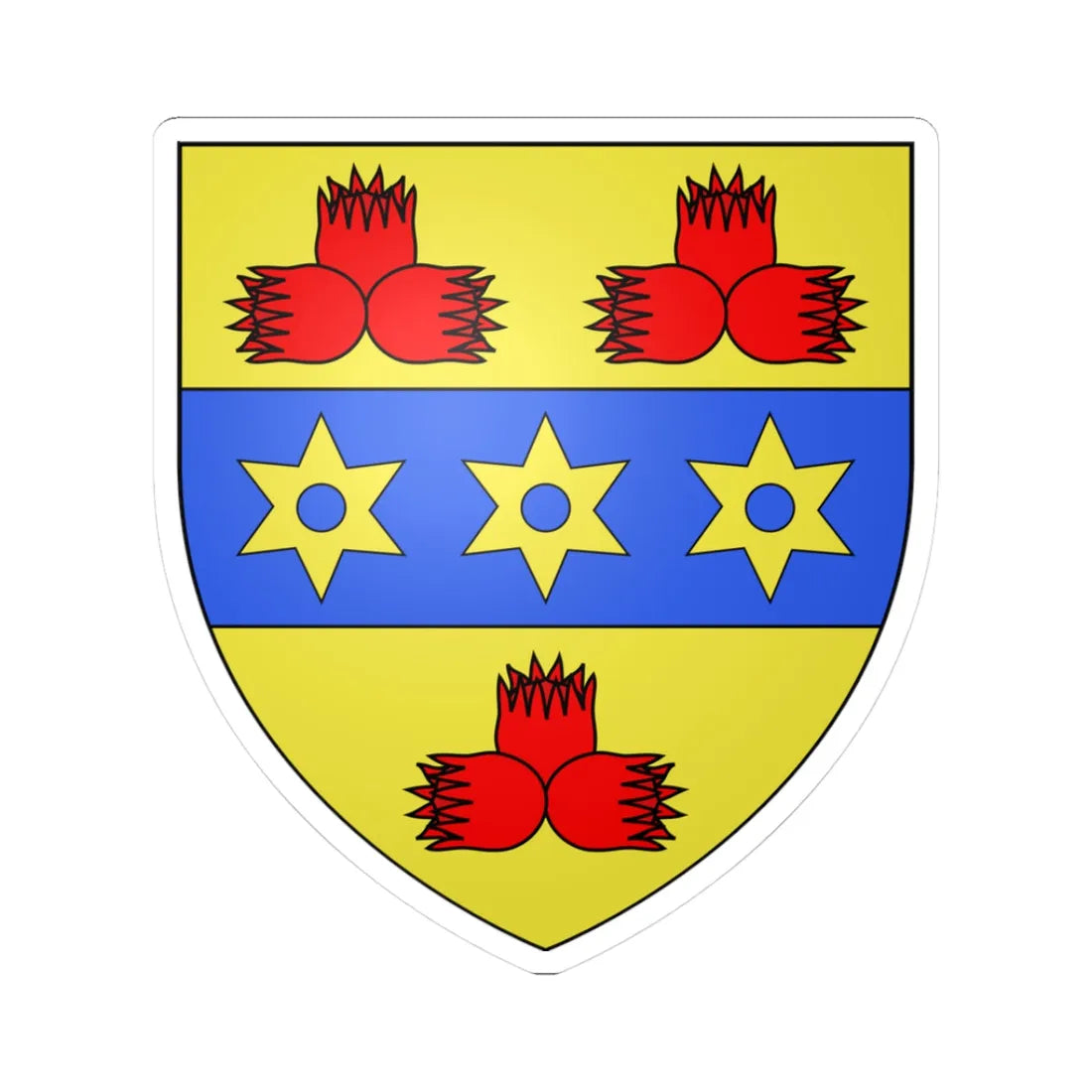 Blason ville ca Montmagny Québec (Canada) (Coat of Arms) STICKER Vinyl Kiss-Cut Decal 3 Inch White - The Sticker Space