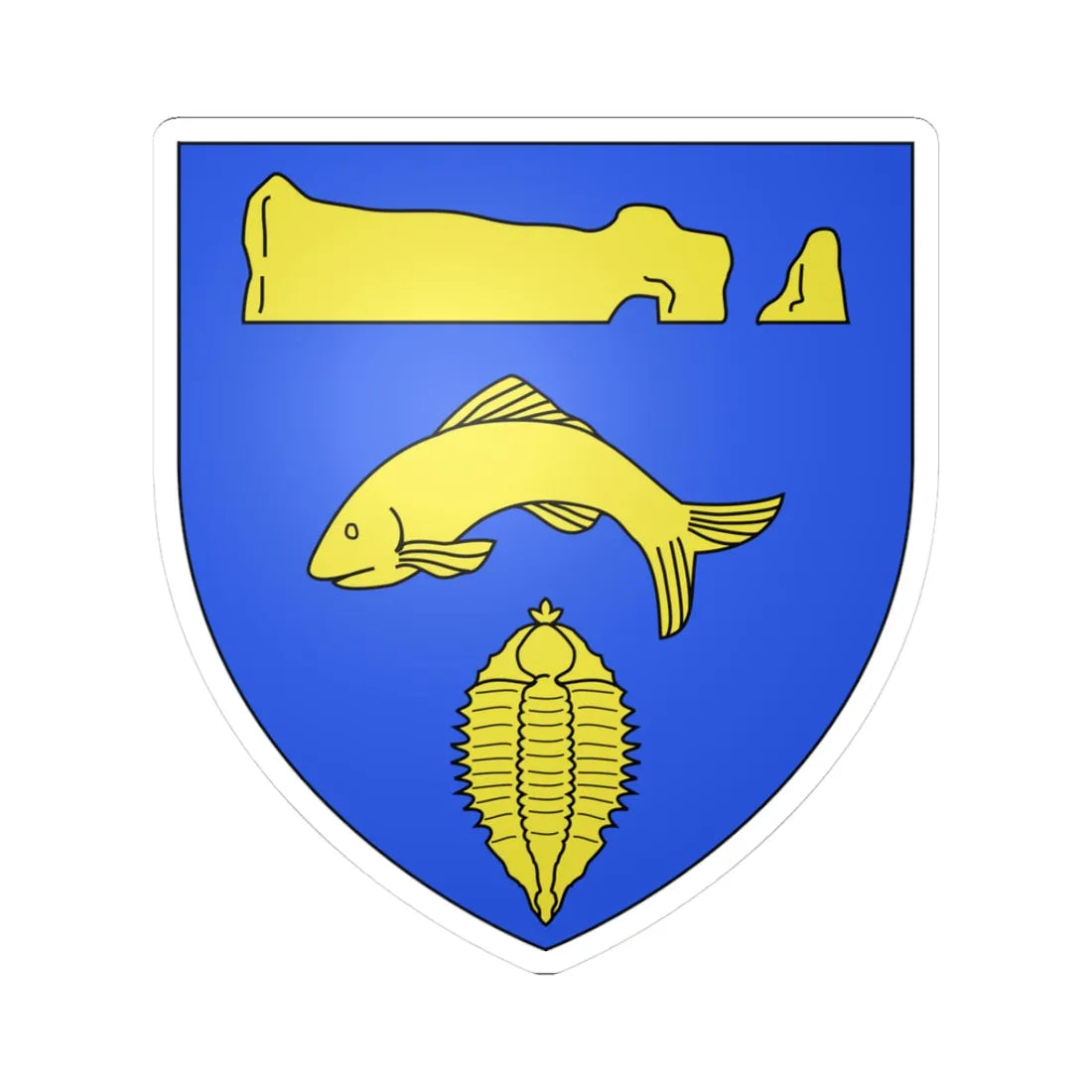 Blason ville ca Percé Québec (Canada) (Coat of Arms) STICKER Vinyl Kiss-Cut Decal 3 Inch White - The Sticker Space