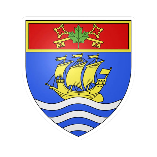 Blason ville ca Quebec Quebec (Canada) (Coat of Arms) STICKER Vinyl Kiss-Cut Decal 2 Inch White - The Sticker Space