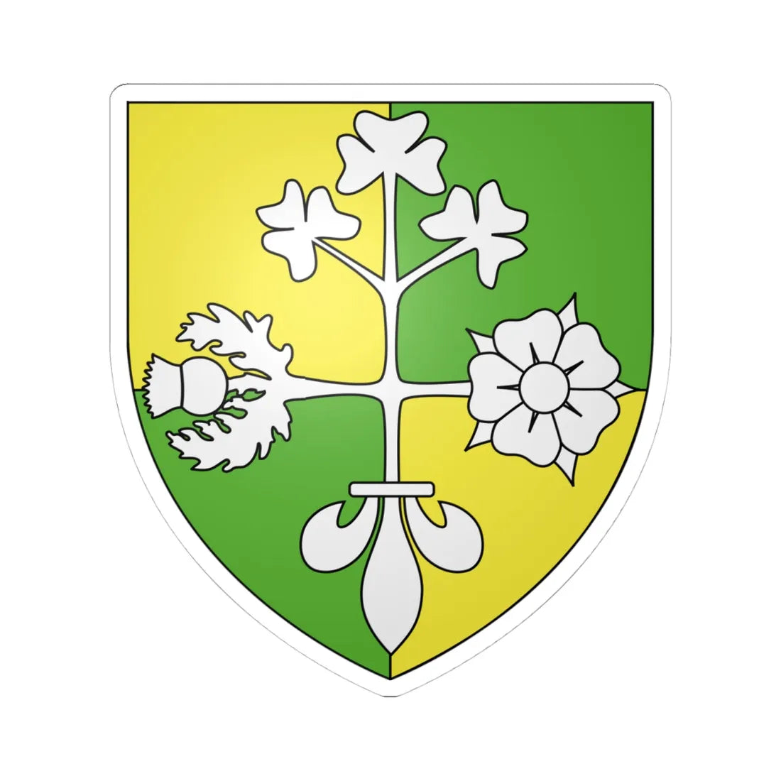 Blason Ville ca Richmond (Canada) (Coat of Arms) STICKER Vinyl Kiss-Cut Decal 4 Inch White - The Sticker Space