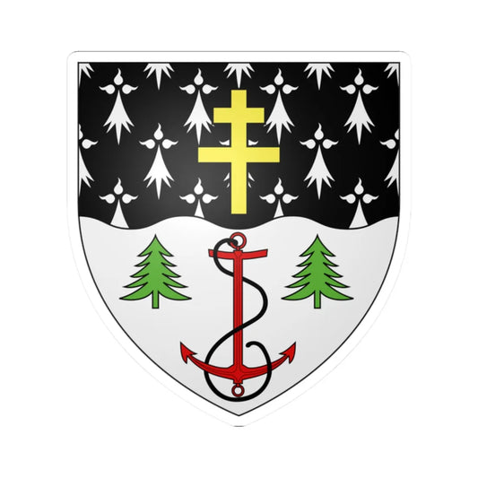 Blason ville ca Rimouski Québec (Canada) (Coat of Arms) STICKER Vinyl Kiss-Cut Decal 2 Inch White - The Sticker Space