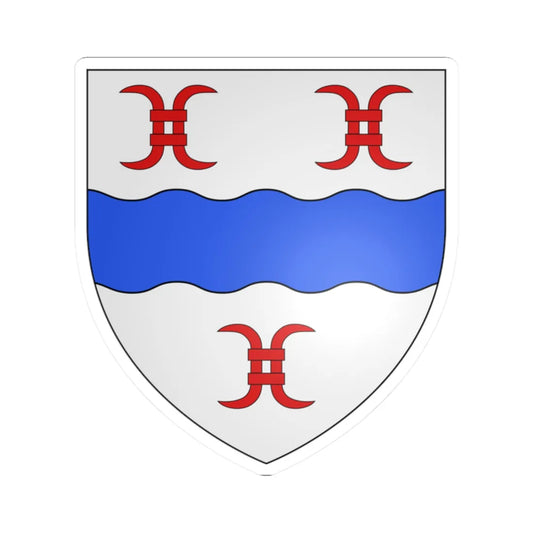 Blason ville ca Rivière-Bleue (Canada) (Coat of Arms) STICKER Vinyl Kiss-Cut Decal 2 Inch White - The Sticker Space