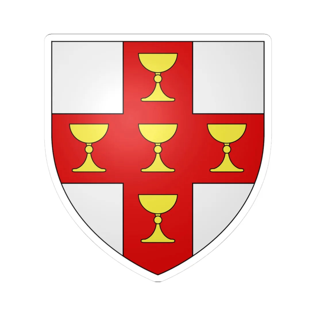Blason ville ca Saint-Calixte Québec (Canada) (Coat of Arms) STICKER Vinyl Kiss-Cut Decal 3 Inch White - The Sticker Space