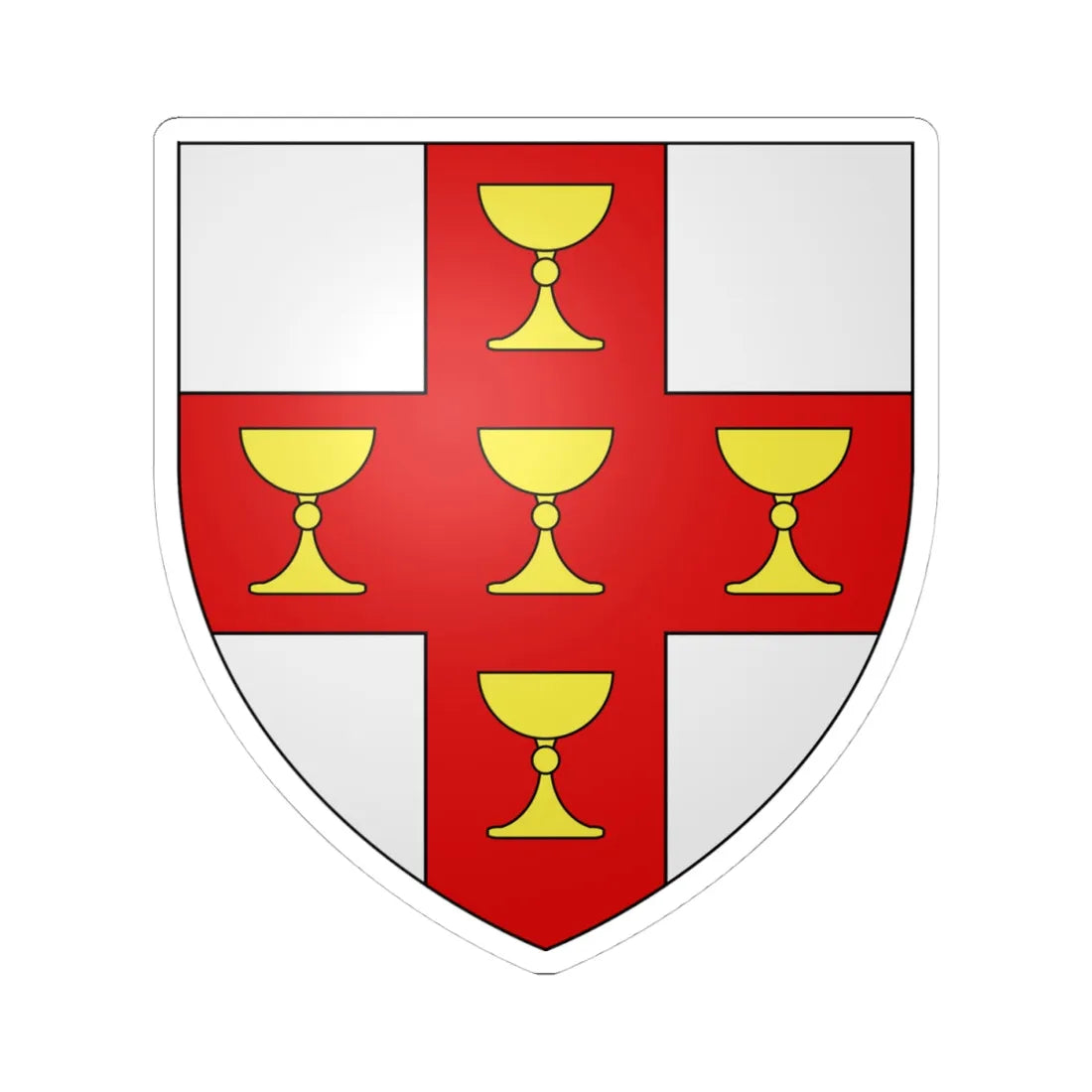 Blason ville ca Saint-Calixte Québec (Canada) (Coat of Arms) STICKER Vinyl Kiss-Cut Decal 4 Inch White - The Sticker Space