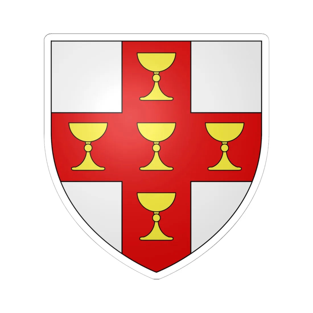 Blason ville ca Saint-Calixte Québec (Canada) (Coat of Arms) STICKER Vinyl Kiss-Cut Decal 6 Inch White - The Sticker Space