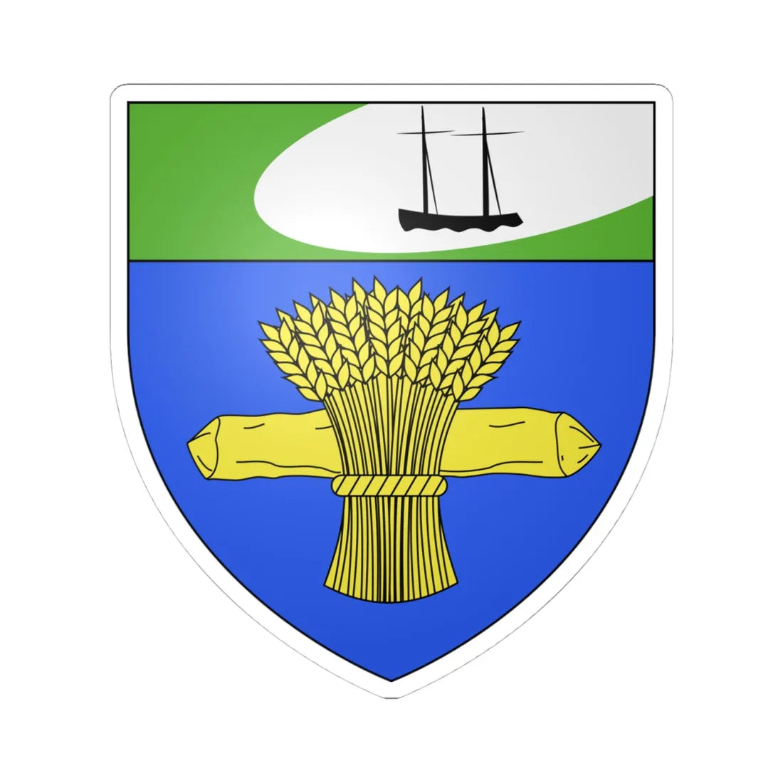 Blason ville ca Saint-fulgence Québec (Canada) (Coat of Arms) STICKER Vinyl Kiss-Cut Decal 4 Inch White - The Sticker Space