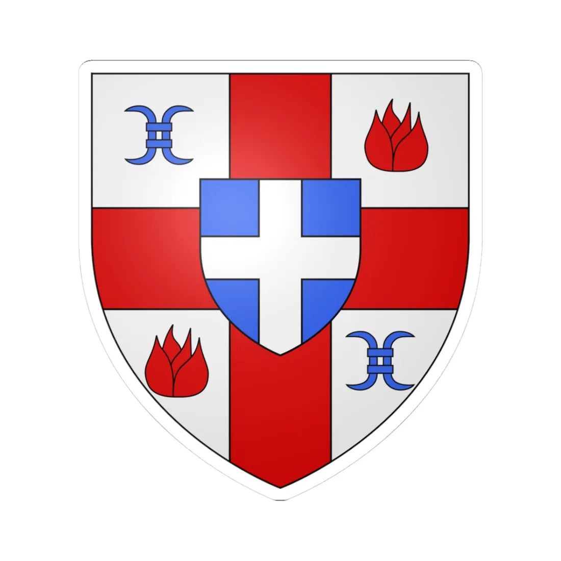 Blason ville ca Saint-Georges Québec (Canada) (Coat of Arms) STICKER Vinyl Kiss-Cut Decal 3 Inch White - The Sticker Space