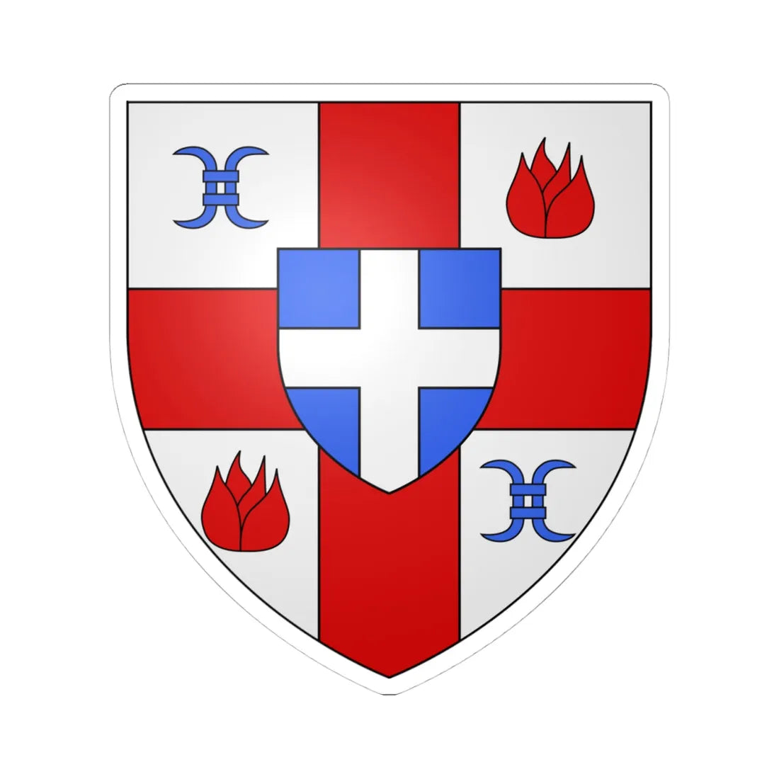 Blason ville ca Saint-Georges Québec (Canada) (Coat of Arms) STICKER Vinyl Kiss-Cut Decal 4 Inch White - The Sticker Space