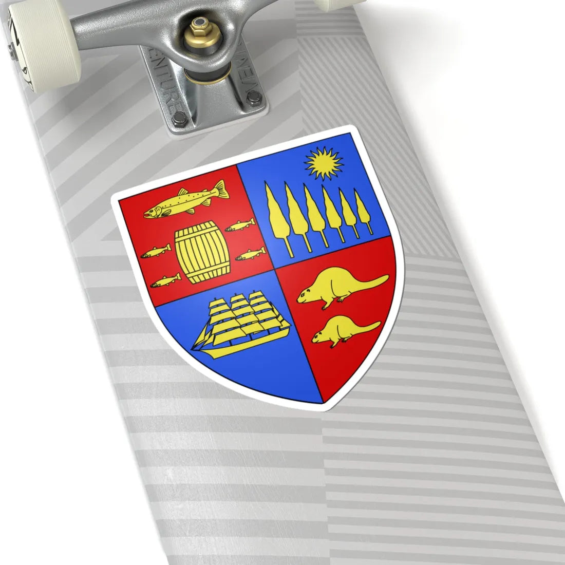 Blason ville ca Saint-Jean Nouveau-Brunswick (Canada) (Coat of Arms) STICKER Vinyl Kiss-Cut Decal - The Sticker Space